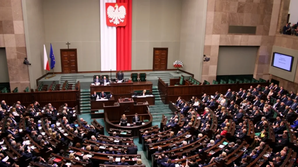 Sala plenarna podczas pierwszego posiedzenia Sejmu VIII kadencji w 2015 roku