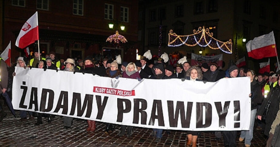 Transparent "Żądamy prawdy" (fot. Blogpress)